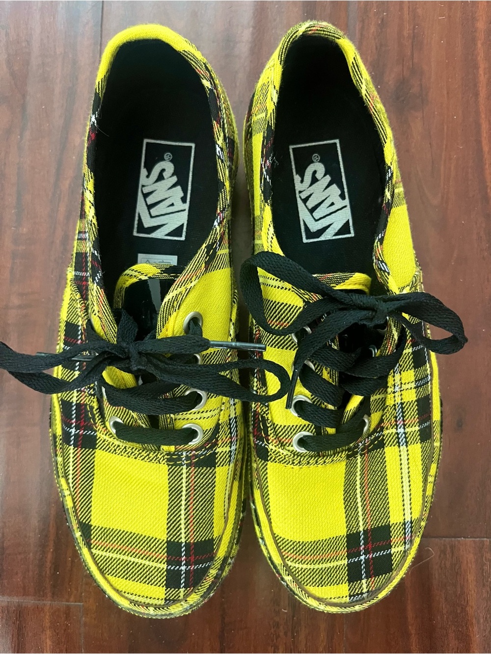 VANS Platform Lemon and Plaid women’s 6.5 men’s 5